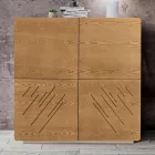 Stue skænk med 4 døre i bejdset askefinish Made in Italy - Viktoria Viadurini