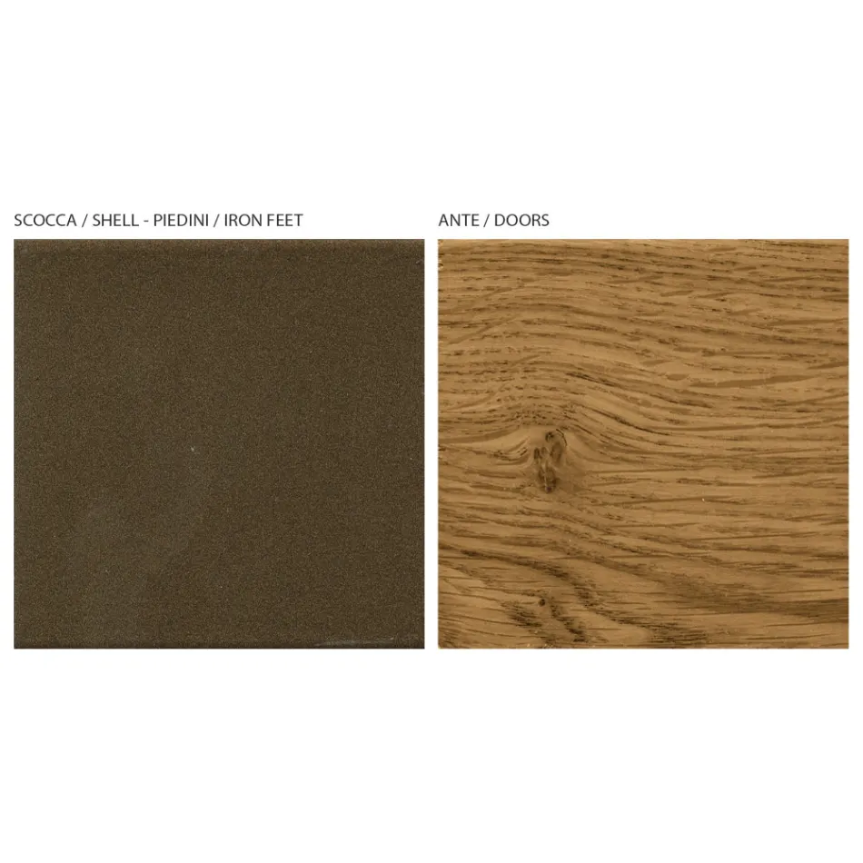 Stue skænk med 4 døre i landknyttet eg finish - jævn Viadurini