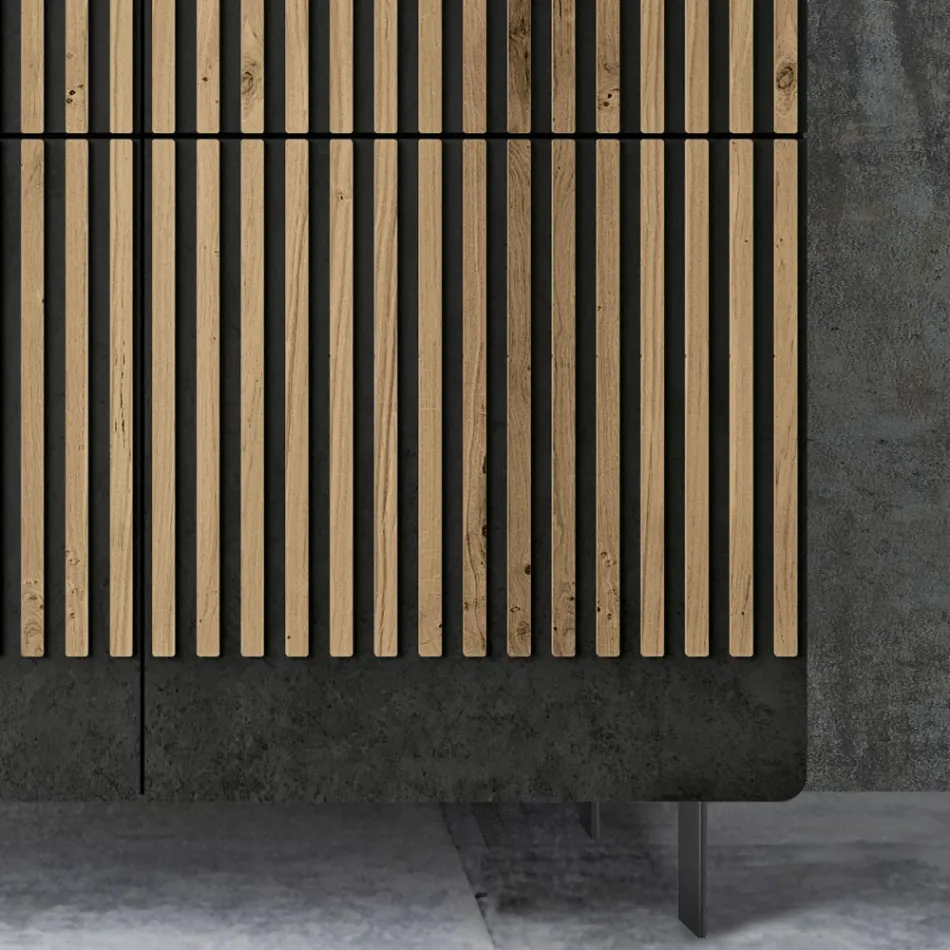 Stue skænk med 4 låger i nordisk knudret eg finish - Bente Viadurini