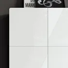 Stue skænk med 4 døre i hvid glasfinish Made in Italy - Eline Viadurini