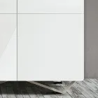 Stue skænk med 4 døre i hvid glasfinish Made in Italy - Eline Viadurini