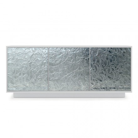 Stue skænk i matlakeret træ og glas Made in Italy - Fiorenza Viadurini