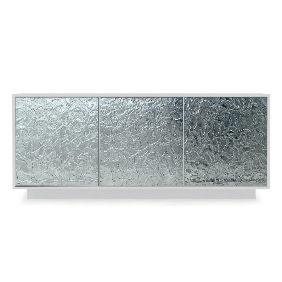 Stue skænk i matlakeret træ og glas Made in Italy - Fiorenza Viadurini