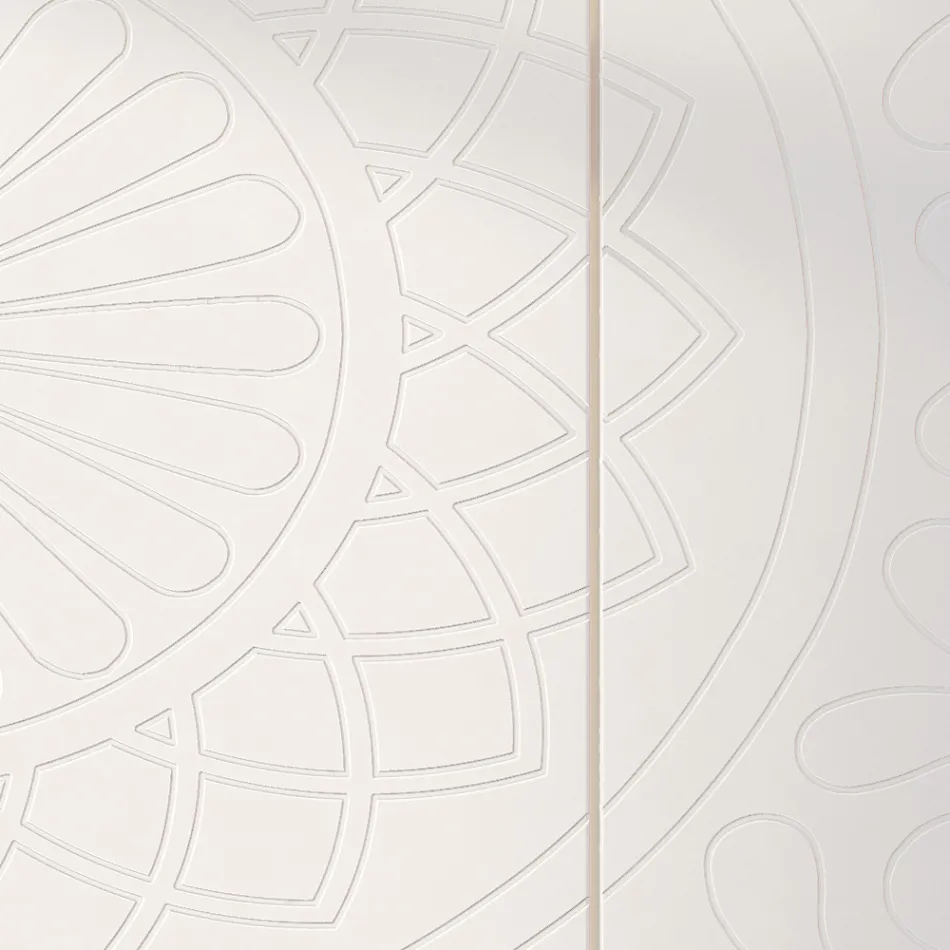 Stue skænk i Hvid Mdf med Bas-relief Made in Italy - Stilea Viadurini