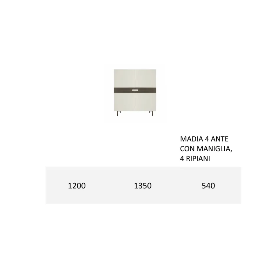 Stue skænk i Mdf og 4-bens støtte Made in Italy - Teresina Viadurini