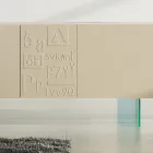 Stue skænk i matlakeret Mdf og glas Made in Italy - Ninetta Viadurini