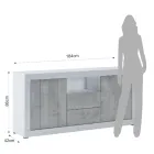 Melamin stue skænk med 2 låger og 2 skuffer - Samario Viadurini