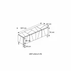 Mobil stue skænk i mat sort træ med røget spejle og ben - Senese Viadurini