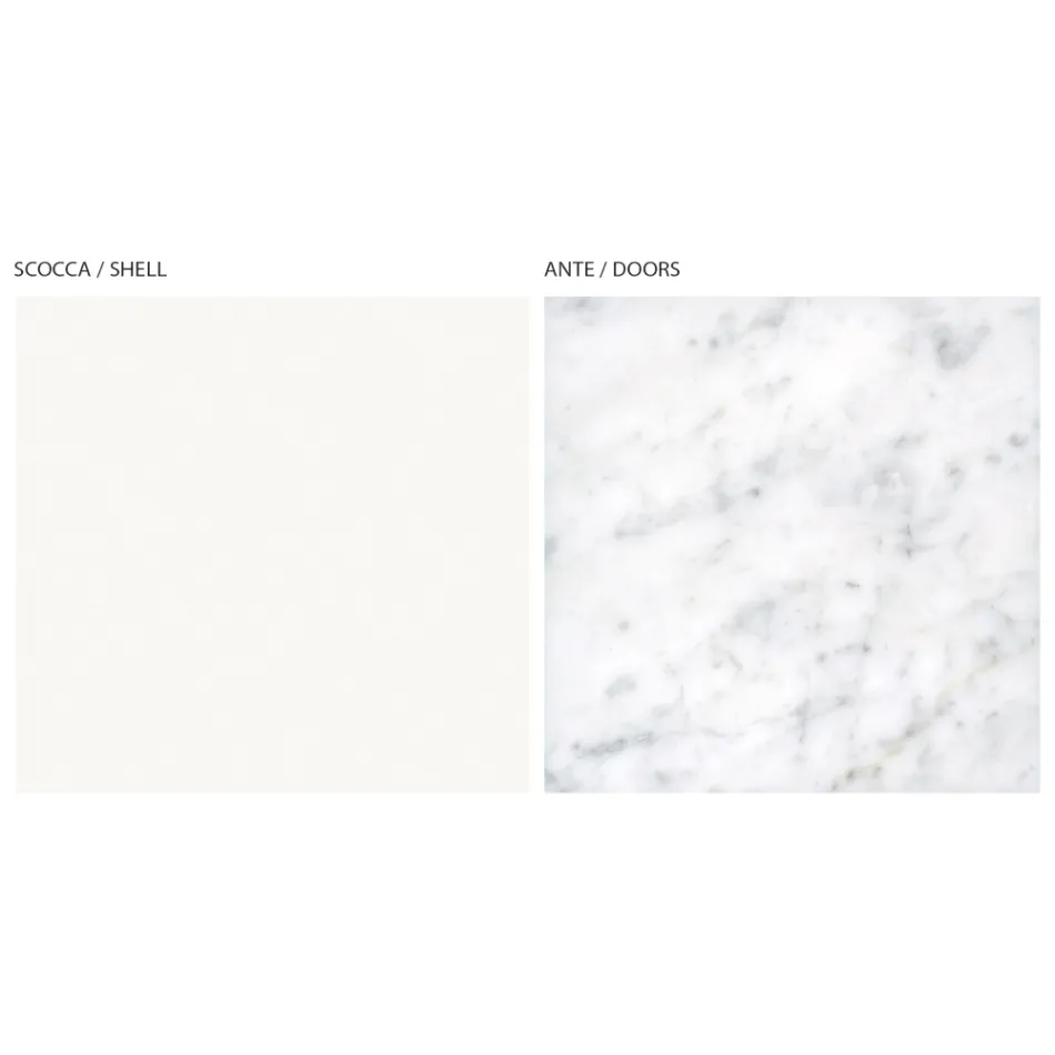 Stue skænk med 3 døre i Carrara Marmor Finish Made in Italy - Finn Viadurini