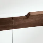 Stue skænk med 4 døre i hvid og Canaletto finish Made in Italy - Eventuelle Viadurini