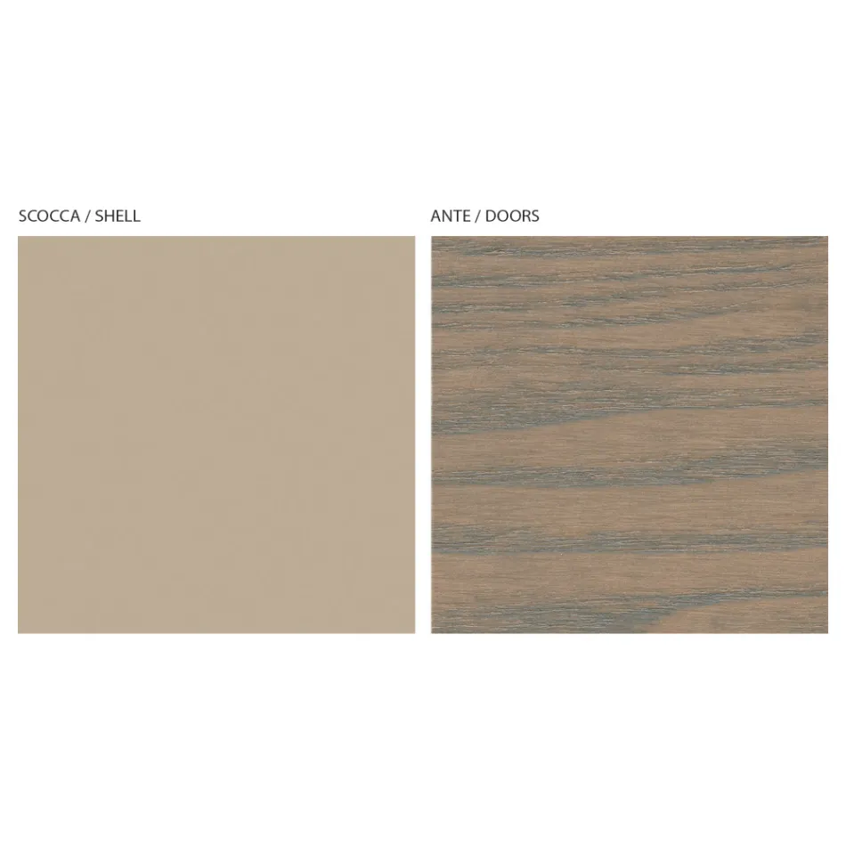 Stueskænk med 4 døre i cappuccino-finish Made in Italy - Eda Viadurini