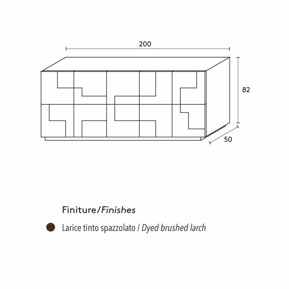 design skænk børstet lærketræ varmebehandlet Azalea Viadurini