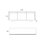 3-dørs træskænk med skrå kant og keramisk top - Mondolfo Viadurini