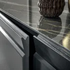 3-dørs træskænk med skrå kant og keramisk top - Mondolfo Viadurini