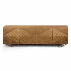 2 eller 4 døre skænk af træ med krystalhylder fremstillet i Italien - Gardena Viadurini