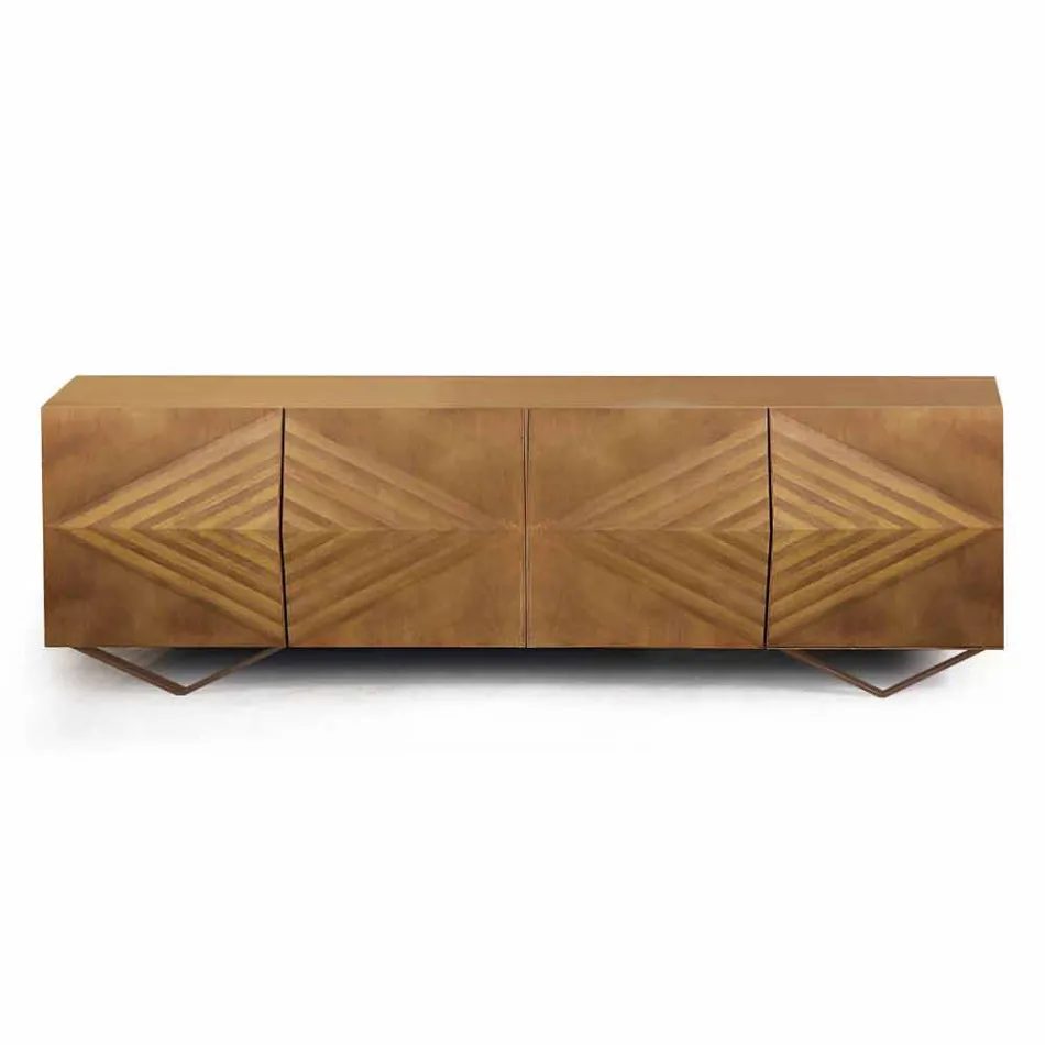 2 eller 4 døre skænk af træ med krystalhylder fremstillet i Italien - Gardena Viadurini