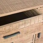 Skænk i akacietræ og stål 2 låger og 3 skuffer Homemotion - Aimune Viadurini