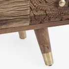 Skænk i mangotræ 2 låger 4 skuffer Etnisk stil Homemotion - Auriel Viadurini