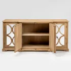 Skænk i gammelt, naturligt fyrretræ med spejldøre - Agnone Viadurini