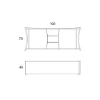 Skænk i lakeret træ 2 låger 3 skuffer krumlinjet italiensk design - Celio Viadurini