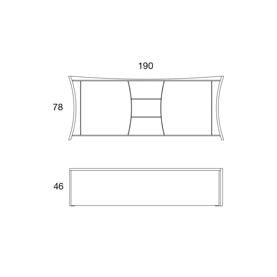 Skænk i lakeret træ 2 låger 3 skuffer krumlinjet italiensk design - Celio Viadurini