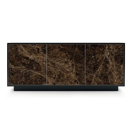 Skænk i lakeret træ med 2 eller 3 keramiske låger lavet i Italien - Fiorenza Viadurini