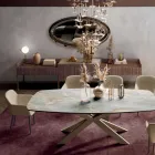 Skænk i granblokplade med Canaletto valnøddefiner - Salerno Viadurini