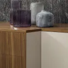 Skænk i Mdf med 2 låger og 2 udragende skuffer skrå sider - Caspiter Viadurini