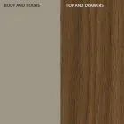 Skænk i Mdf med 2 låger og 2 udragende skuffer skrå sider - Caspiter Viadurini