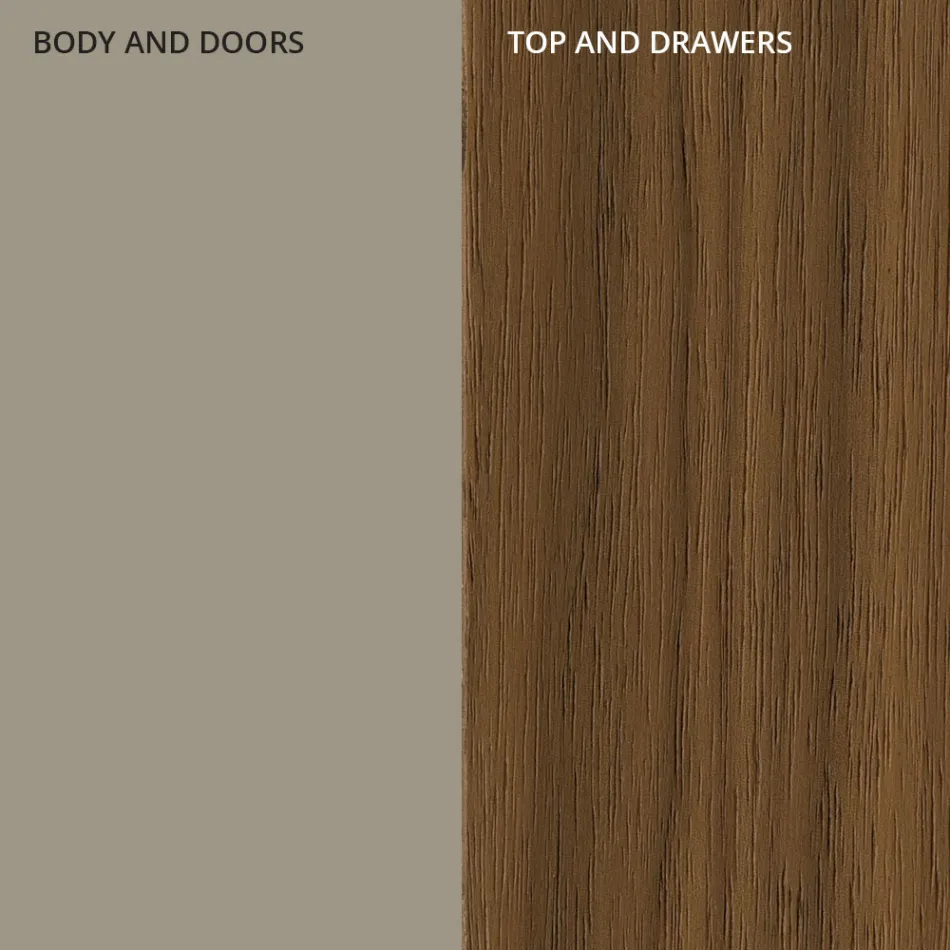 Skænk i Mdf med 2 låger og 2 udragende skuffer skrå sider - Caspiter Viadurini