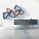 Skænk i grafitgrå Mdf med glasfødder Made in Italy - Zelia Viadurini