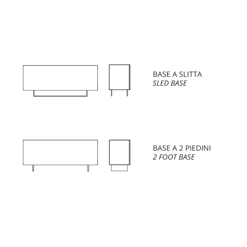 Skænk i melamin med 3 egetræsdøre og spejl Made in Italy - Romina Viadurini