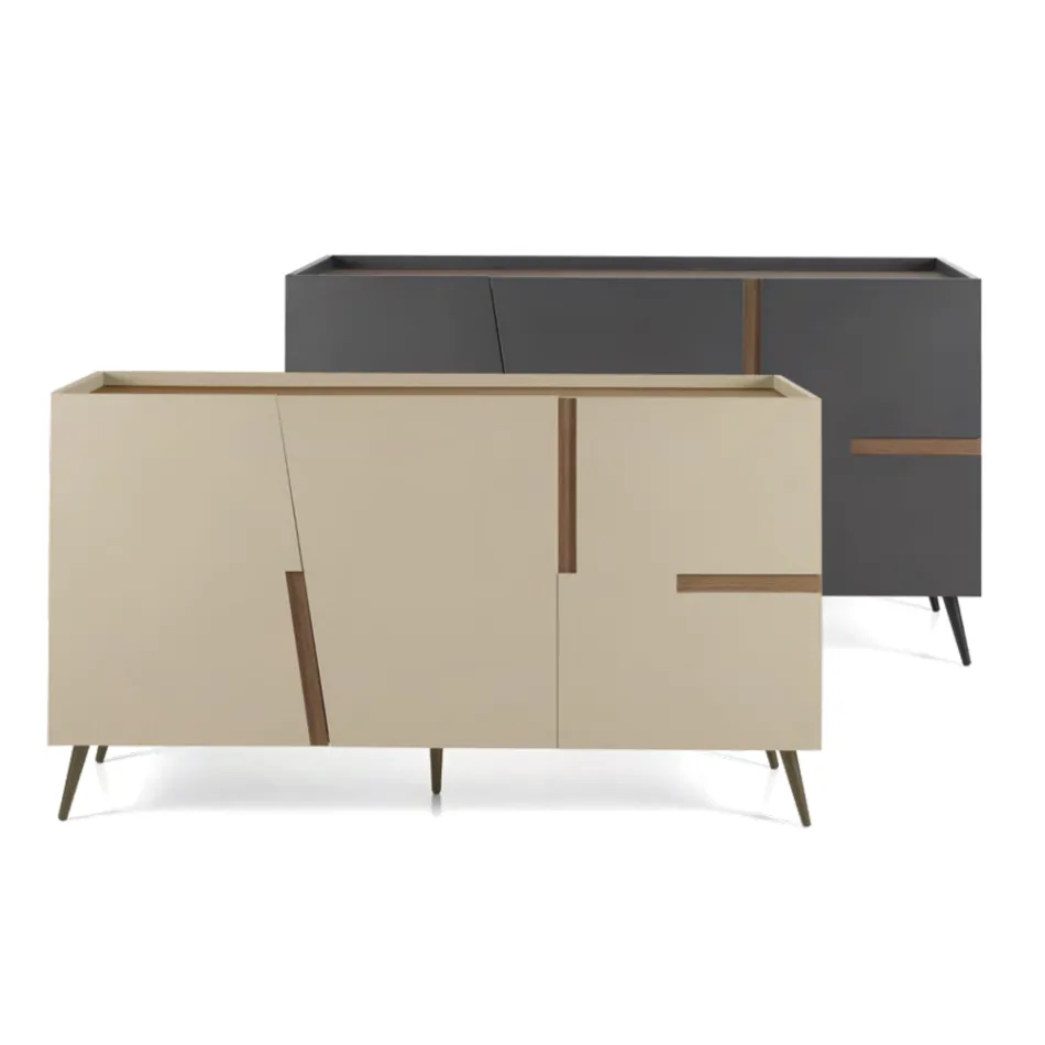 Madia i melamin og Mdf med laminatindsatser lavet i Italien - Gordita Viadurini