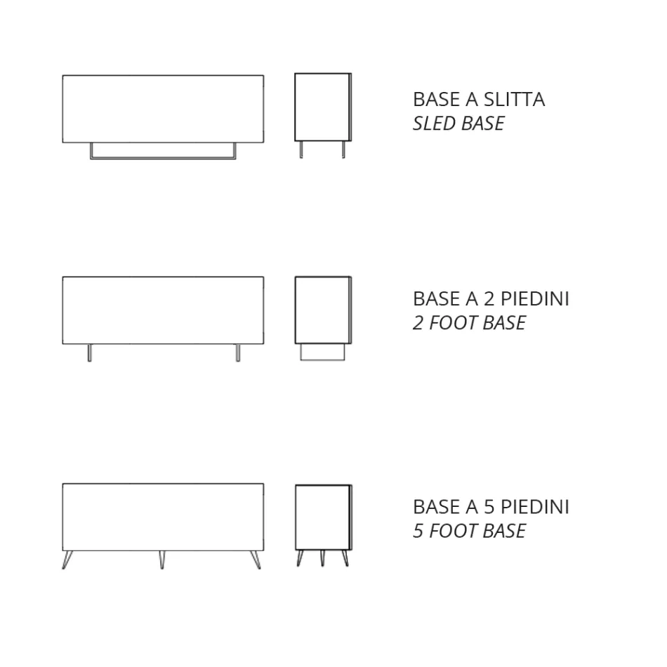 Madia i melamin og Mdf med laminatindsatser fremstillet i Italien - Gordita Viadurini
