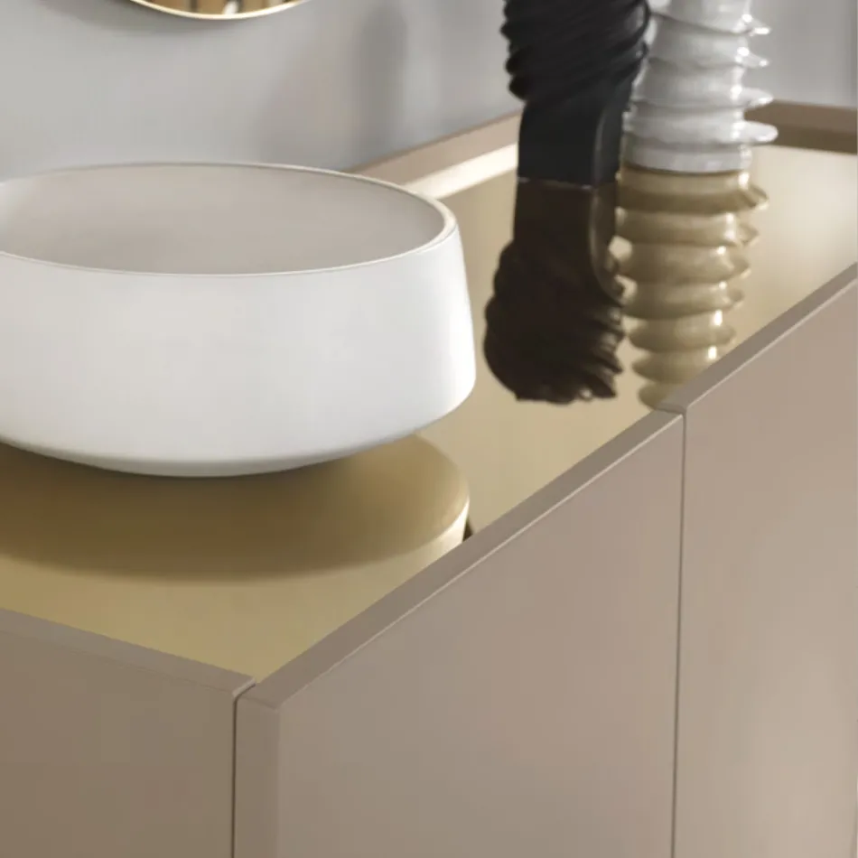 Madia i melamin og Mdf med laminatindsatser lavet i Italien - Gordita Viadurini