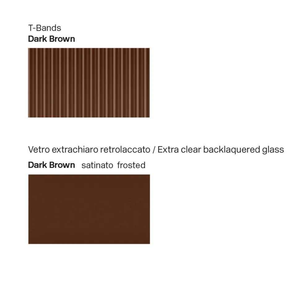Baglakeret glasskænk med massiv træprofil fremstillet i Italien - Lutea Viadurini