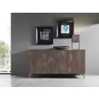 Moderne skænk med tre døre i bronze eller grå melamin fremstillet i Italien - Clemente Viadurini