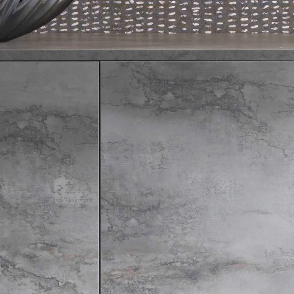 Moderne skænk med tre døre i bronze eller grå melamin fremstillet i Italien - Clemente Viadurini