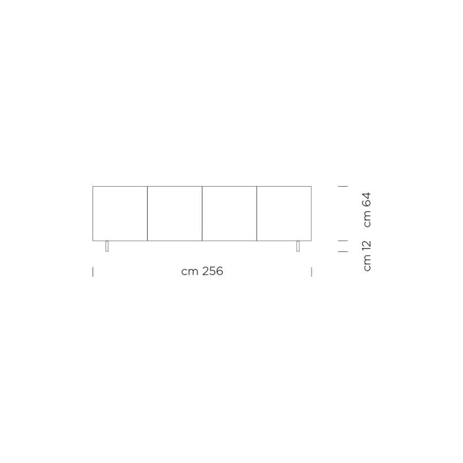 Moderne skænk i fineret asketræ Made in Italy - Galassia Viadurini