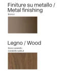 Moderne skænk i træ og buet metal, fremstillet i Italien - Rugiada Viadurini
