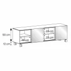 Moderne skænk på røget glashjul og keramisk top fremstillet i Italien - Sciocca Viadurini