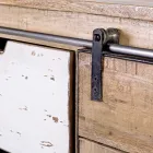 Stue skænk i mangotræ og stål med 2 låger og 3 skuffer - Sinfony Viadurini