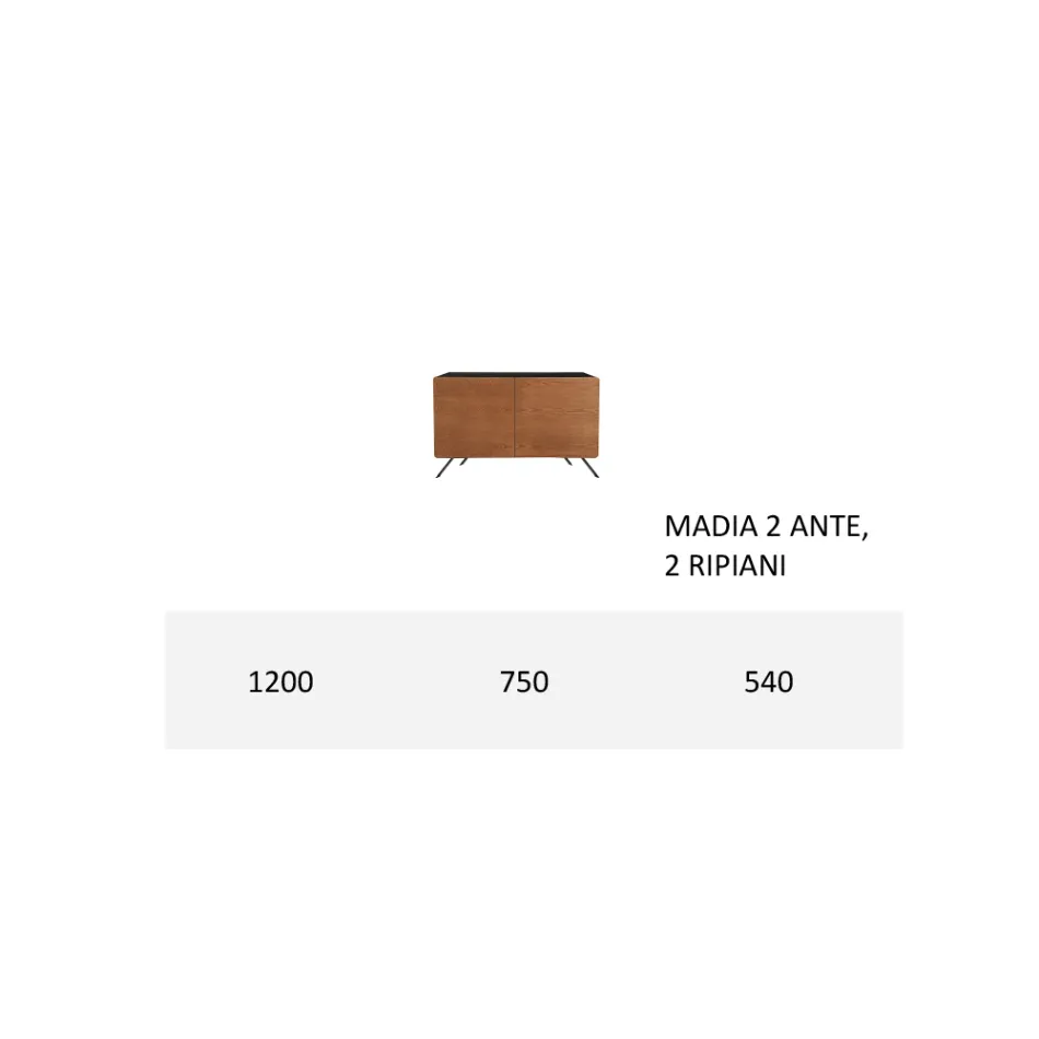 Stue skænk i Mdf og massivt træ 2 eller 3 døre Made in Italy - Kammer Viadurini