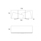 Stue skænk i lakeret Mdf 3 døre med keramiske indsatser - Imperio Viadurini