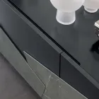 Stue skænk i lakeret Mdf 3 døre med keramiske indsatser - Imperio Viadurini