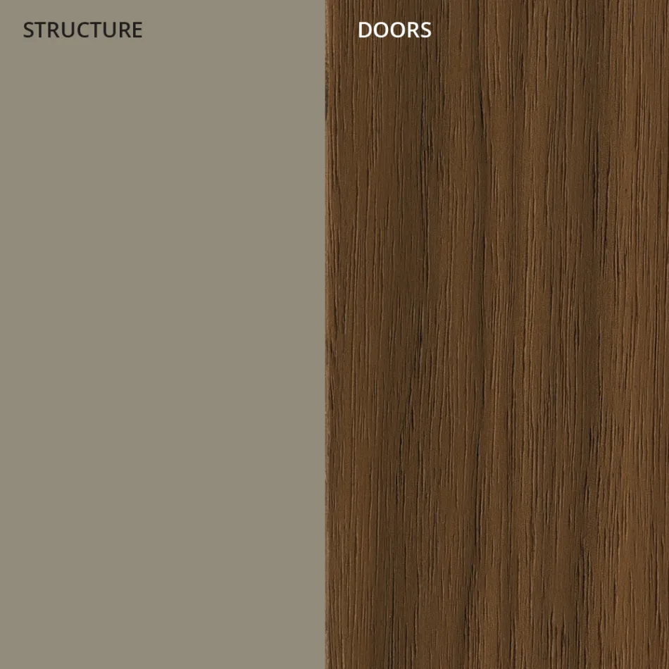 Stue skænk i lakeret Mdf 3 døre med skærmtrykte indlæg - Saronno Viadurini