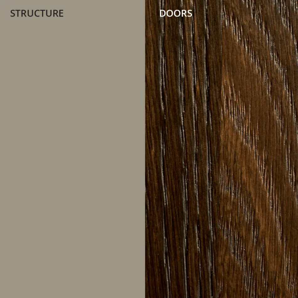 Stue skænk i lakeret Mdf 3 døre med skærmtrykte indlæg - Saronno Viadurini