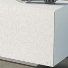 Stue skænk i Hvidlakeret Mdf med Bas-relief Made in Italy - Acqua Viadurini