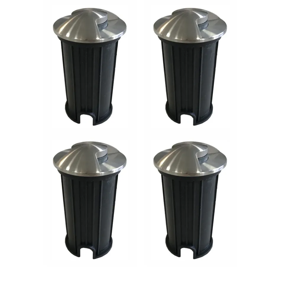 Marker Udendørs forsænket LED-spot i rustfrit stål 4 stk - Rhombus Viadurini