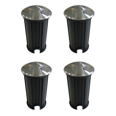 2W rustfrit stål forsænket udendørs led markør 4 stk - Elisir Viadurini